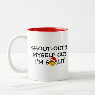 Drunk Santa Emoji Coffee Mug - Cool Lit Two Tone