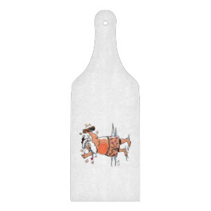 Drunk Santa glass paddle cutting board