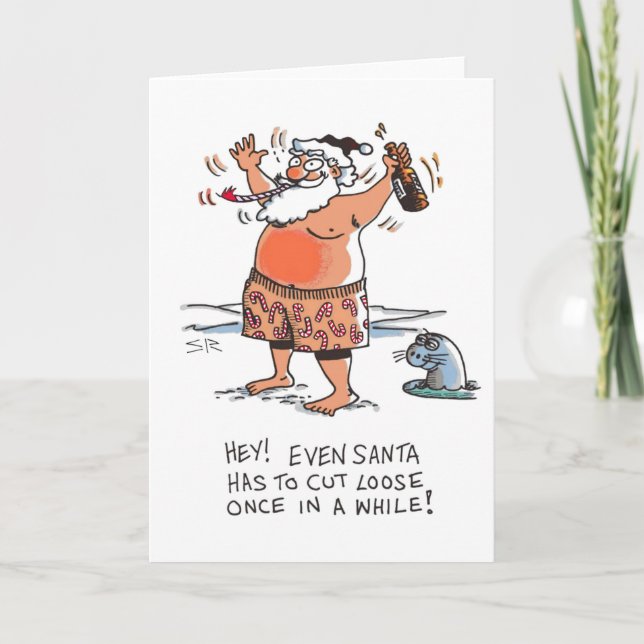 Drunk Santa greeting card (Front)