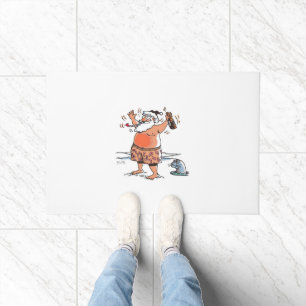 Drunk Santa large doormat