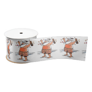 Drunk Santa ribbon spool Satin Ribbon