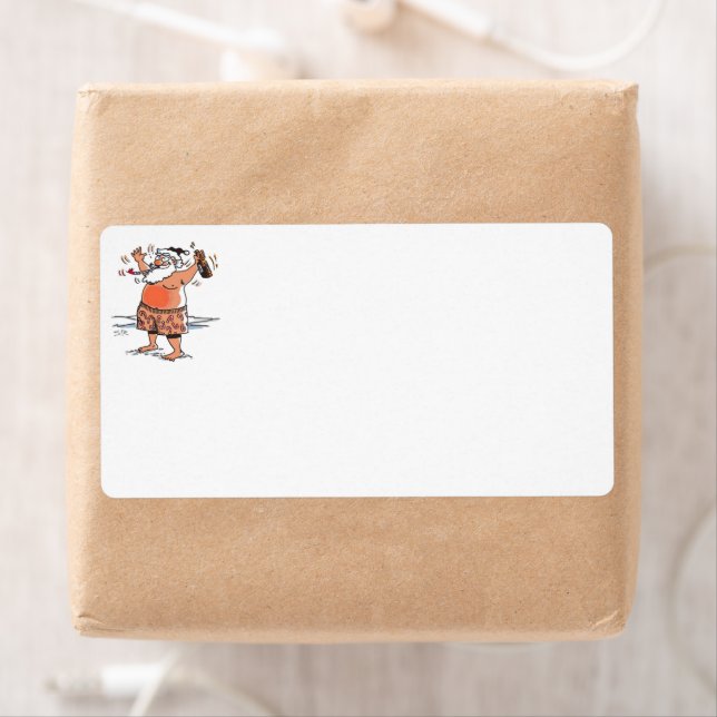 Drunk Santa shipping labels (Insitu)