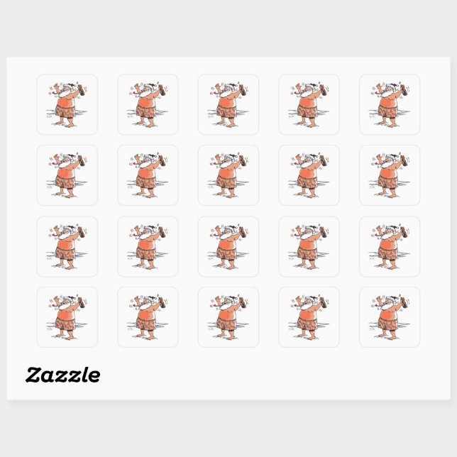 Drunk Santa small square stickers (Sheet)