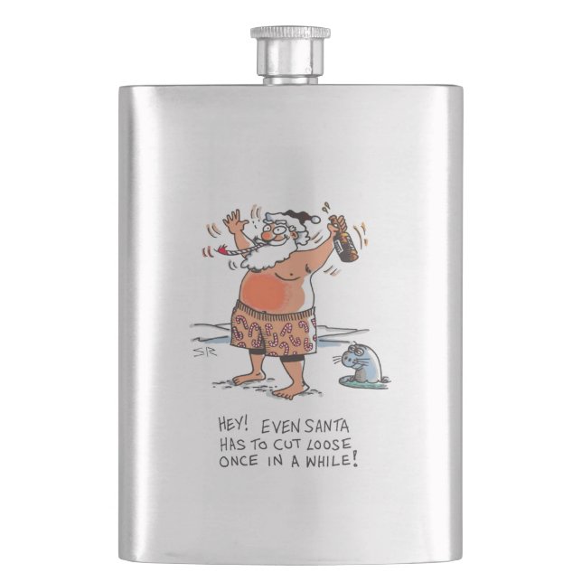 Drunk Santa stainless steel flask (Front)
