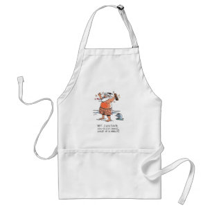 Drunk Santa standard white chef apron