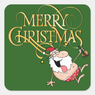 Drunk Santa Stickers