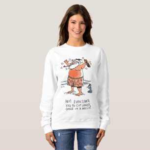 Drunk Santa w seal women white sweatshirt
