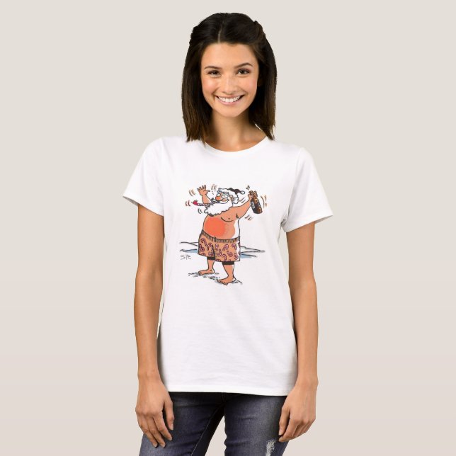 Drunk Santa women white T-shirt (Front Full)