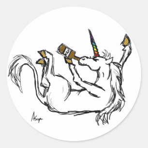 Drunk Unicorn Stickers