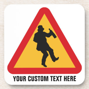 Drunk Warning custom coasters