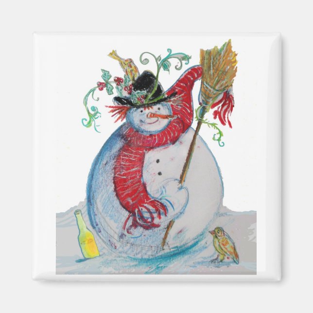 DRUNKED SNOWMAN MAGNET (Front)