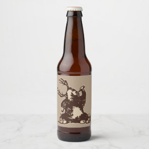 Drunken bear beer bottle label