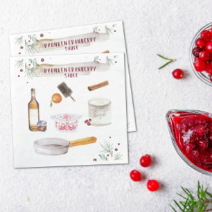 Drunken Cranberry Sauce   Holiday Party Napkin