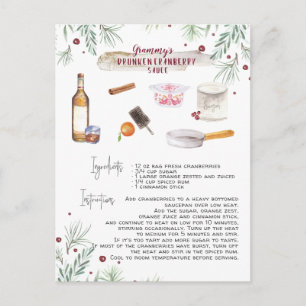 Drunken Cranberry Sauce Recipe   Holiday Postcard
