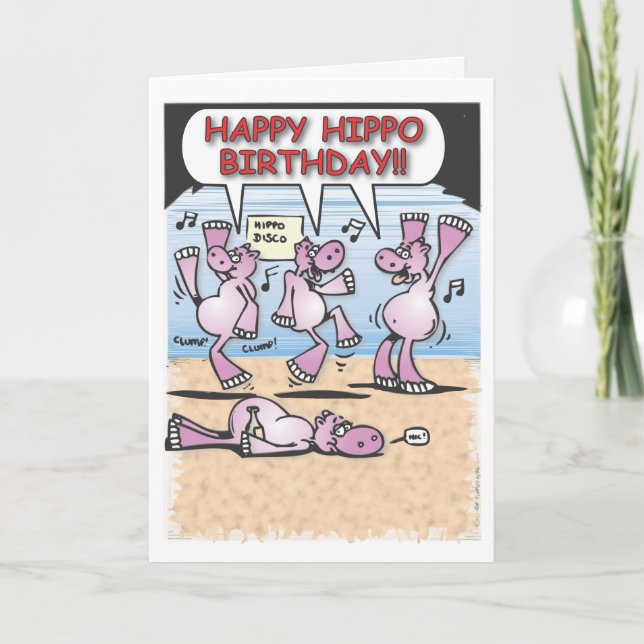 Drunken Hippos Birthday Card (Front)