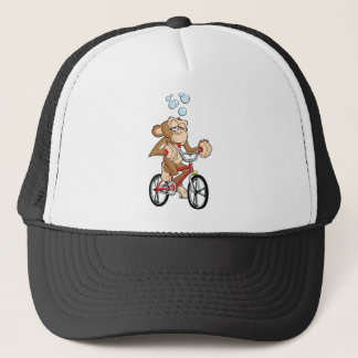 Drunken Monkey Riding Bicycle Trucker Hat