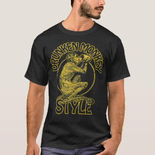 DRUNKEN MONKEY STYLE  KUNG FU BOXING 70s SAKE WINE T-Shirt