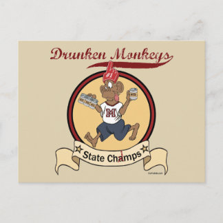 Drunken Monkeys Postcard