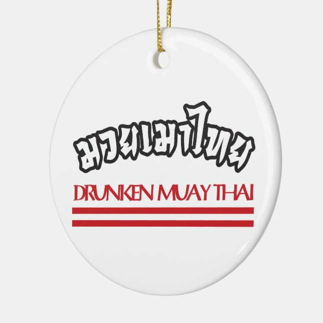 Drunken Muay Thai Ceramic Tree Decoration (Left)