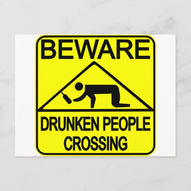 Drunken People Crossing Postcard (Front)