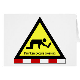 Drunken people crossing ⚠ Thai Sign ⚠
