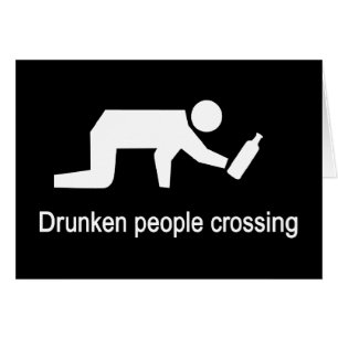 Drunken people crossing ⚠ Thai Sign ⚠