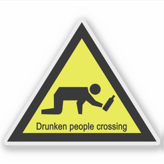 Drunken people crossing ⚠ Thai Sign ⚠ (Front)