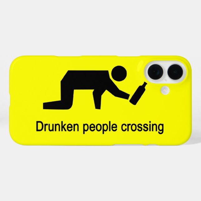 Drunken people crossing ⚠ Thai Sign ⚠ Case-Mate iPhone Case (Back (Horizontal))