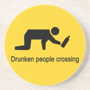 Drunken people crossing ⚠ Thai Sign ⚠ Coaster