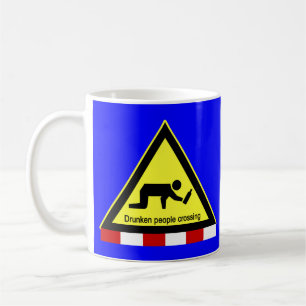 Drunken people crossing ⚠ Thai Sign ⚠ Coffee Mug