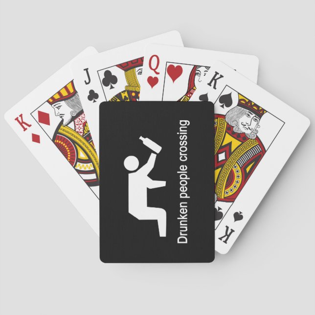 Drunken people crossing ⚠ Thai Sign ⚠ Playing Cards (Back)