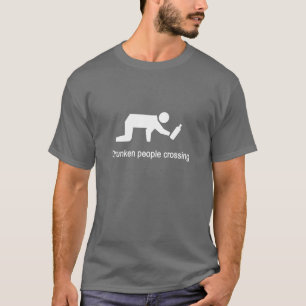 Drunken people crossing ⚠ Thai Sign ⚠ T-Shirt