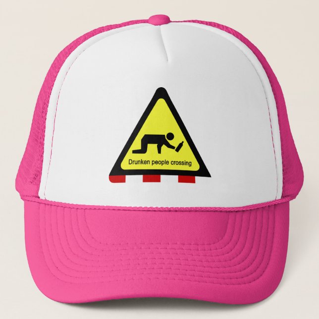 Drunken people crossing ⚠ Thai Sign ⚠ Trucker Hat (Front)