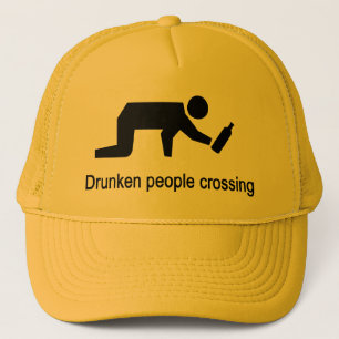 Drunken people crossing ⚠ Thai Sign ⚠ Trucker Hat
