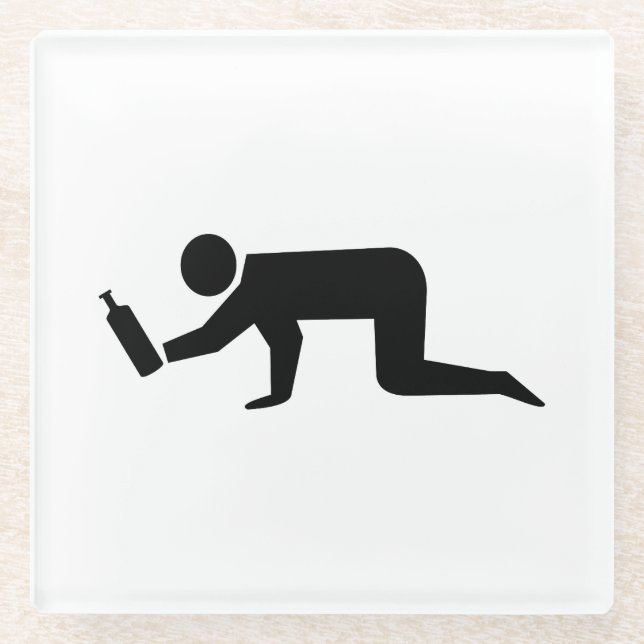 Drunken People Glass Coaster (Front)