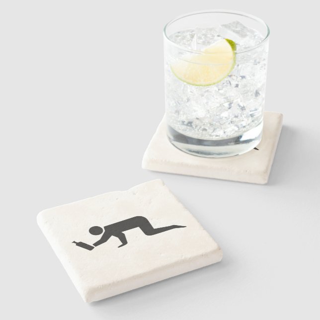 Drunken People Stone Coaster (Side)