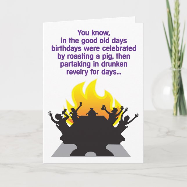 Drunken Revelry Humourous Birthday Card (Front)