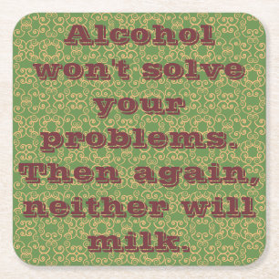 Drunken Sayings Square Paper Coaster