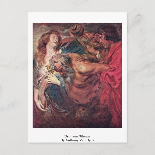 Drunken Silenus By Anthony Van Dyck Postcard (Front)
