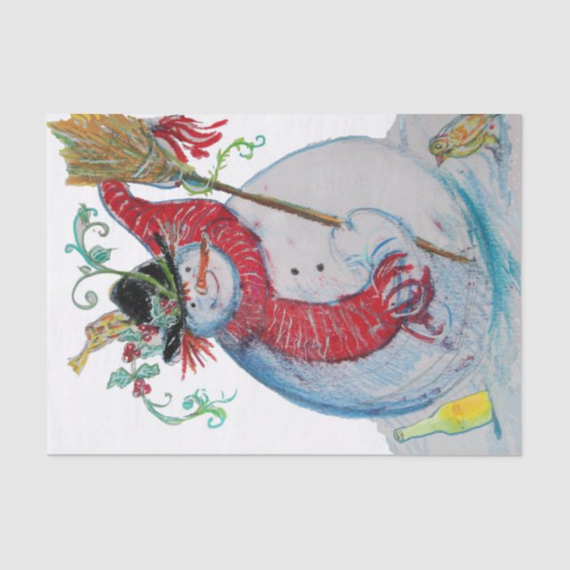 DRUNKEN SNOWMAN TISSUE PAPER (Front)