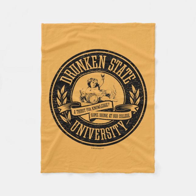 Drunken State University Fleece Blanket (Front)