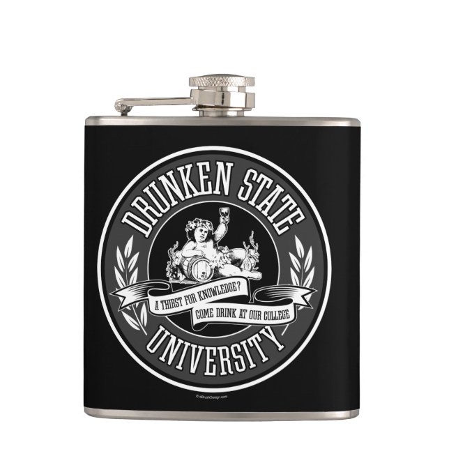 Drunken State University Hip Flask (Front)
