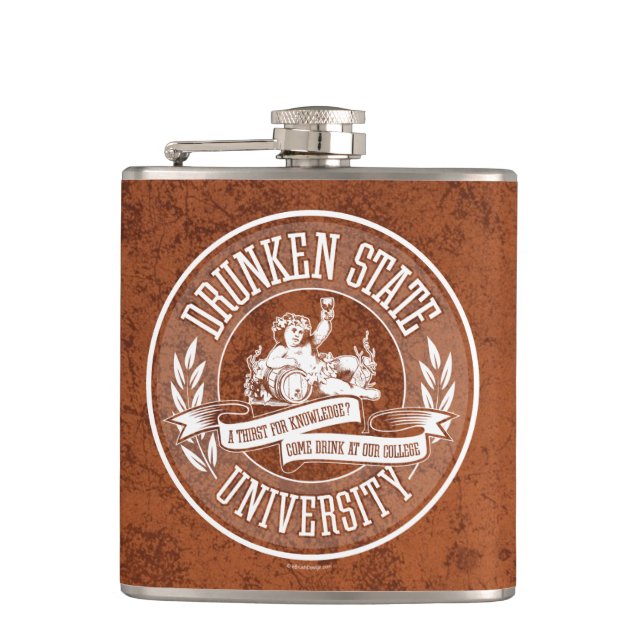 Drunken State University Hip Flask (Front)