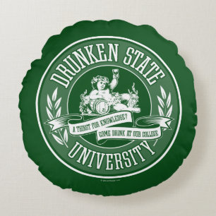Drunken State University Round Pillow