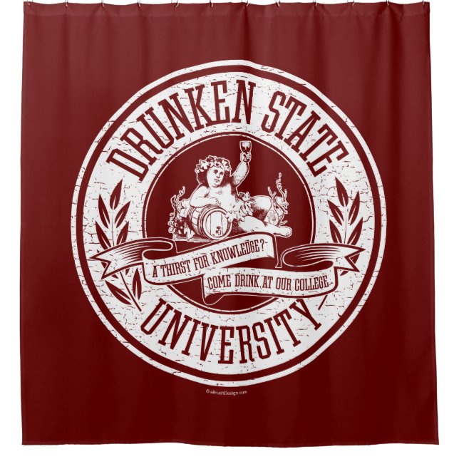Drunken State University Shower Curtain (Front)