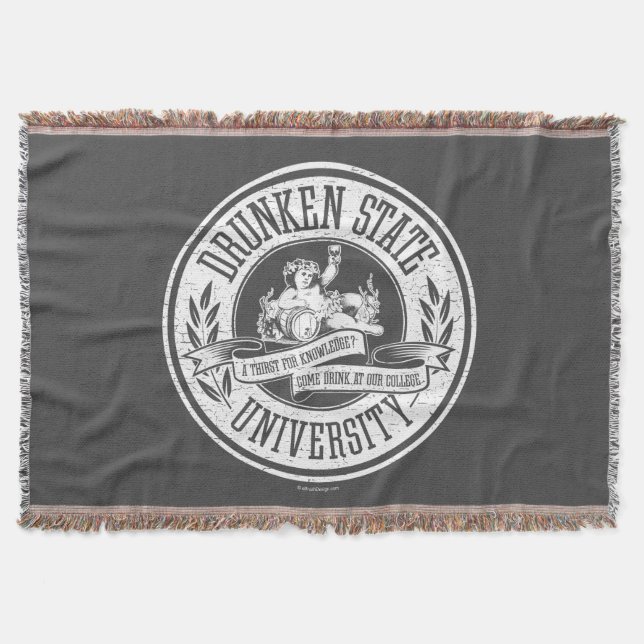 Drunken State University Throw Blanket (Front)