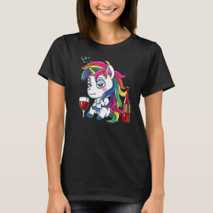 Drunken Unicorn Wine Drinking T-Shirt