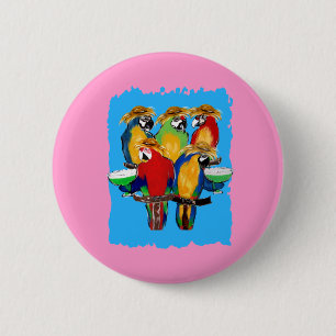 Drunkin Parrots 6 Cm Round Badge