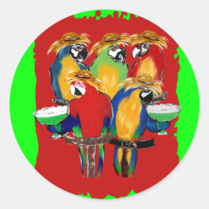 Drunkin Parrots Classic Round Sticker