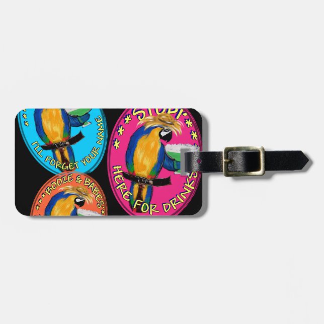 DRUNKIN PARROTS LUGGAGE TAG (Front Horizontal)